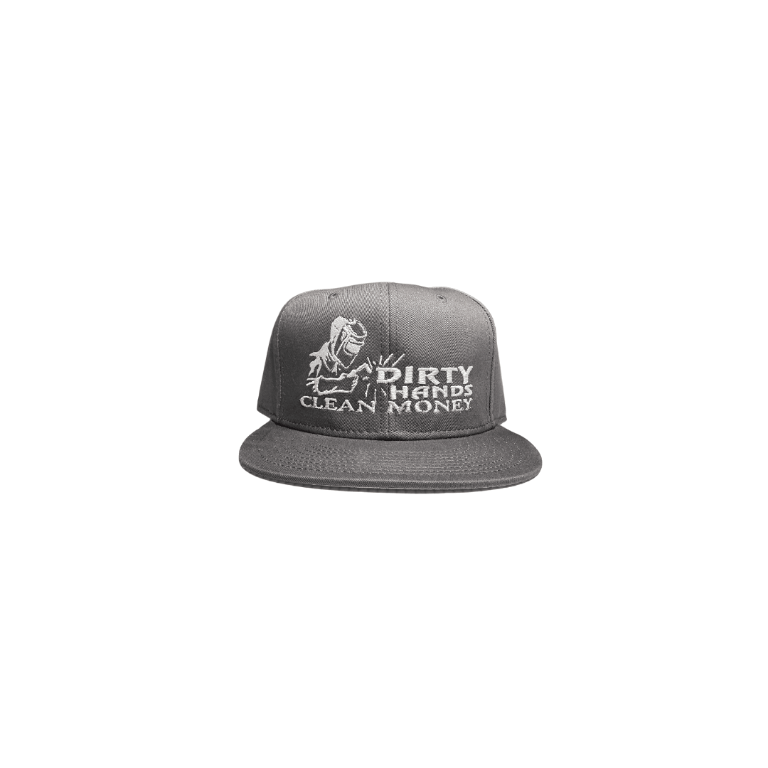 Charcoal Grey Snapback with Welder Design: Dirty Hands, Clean Money - ilaGorra!