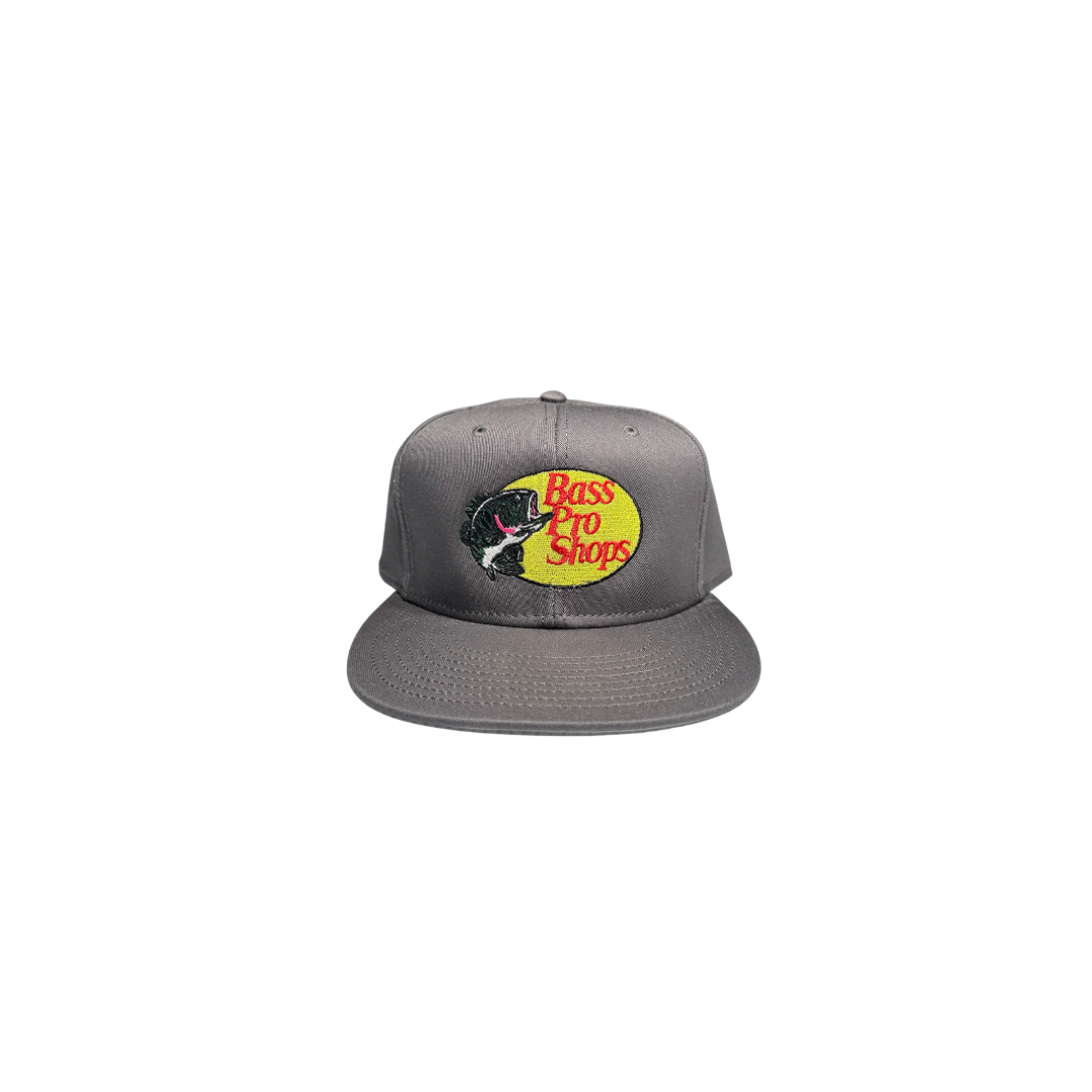 Bass Pro Shop Fish Style Embroidered Charcoal Grey Snapback