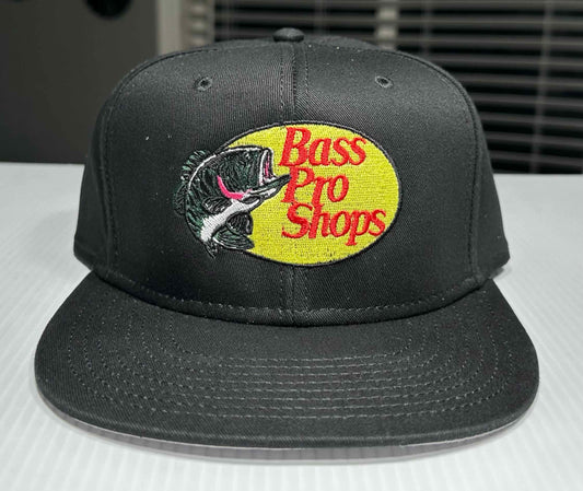 Bass Pro Shop Fish Style Embroidered Black Snapback